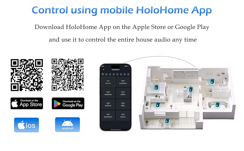 HOLO-WHAS Ultra smart amplifier for whole home audio