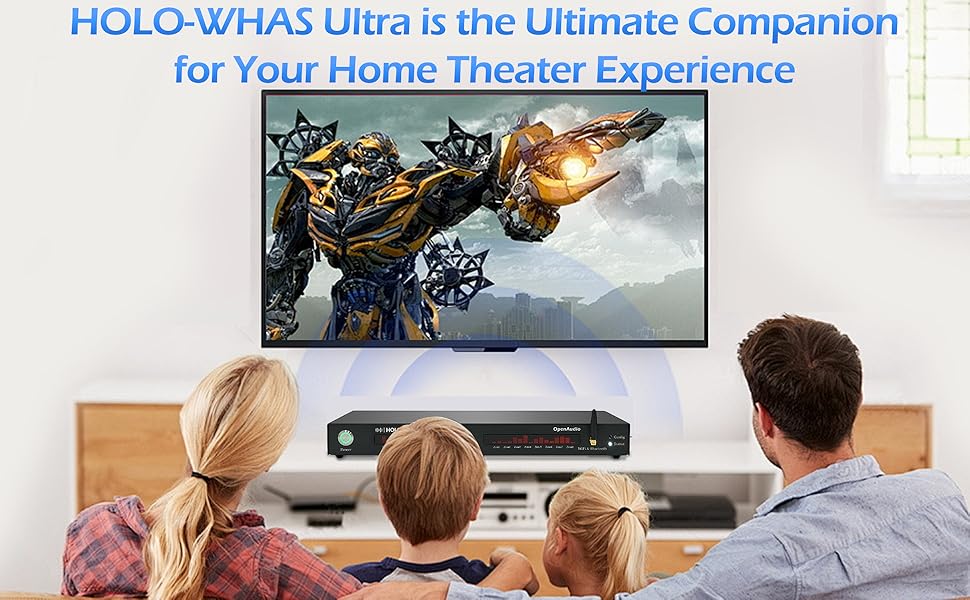 HOLO-WHAS Ultra amplifier enhancing your home theater setup