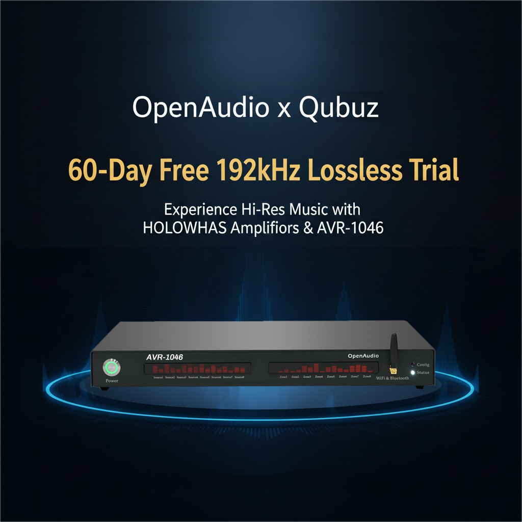 OpenAudio x Qobuz: 60-Day Free 192kHz Lossless Trial – Experience Hi-Res Music with HOLOWHAS Amplifiers & AVR-1046