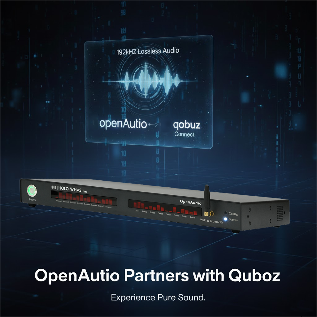 OpenAudio Partners with Qobuz to Bring 192kHz Lossless Audio via Qobuz Connect to HOLOWHAS Amplifiers & AVR-1046